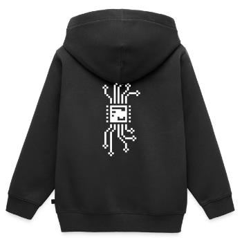 8bit cyber chip - Kinder Premium Organic Zip Hoodie - Schwarz - Hinten - AI Model Kid Male (0cm)