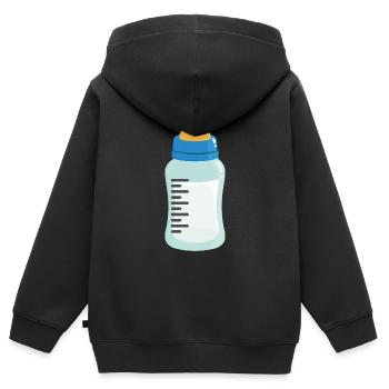 Baby Flasche - Kinder Premium Organic Zip Hoodie - Schwarz - Hinten - AI Model Kid Male (0cm)