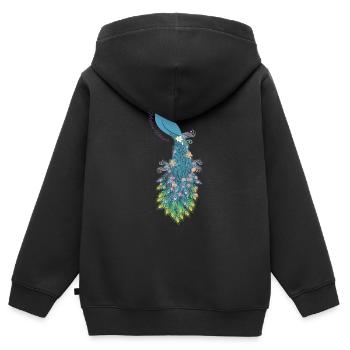 modern nature - Kinder Premium Organic Zip Hoodie - Schwarz - Hinten - AI Model Kid Male (0cm)