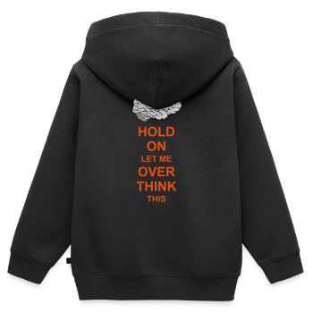 Let me overthink this - Kids Premium Organic Zip-up Hoodie - black - Back - AI Model Kid Male (0cm)