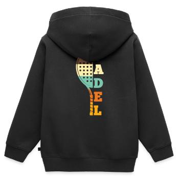 Padel Tennis Paddel Paddelball Padel Plattform - Kinder Premium Organic Zip Hoodie - Schwarz - Hinten - AI Model Kid Male (0cm)