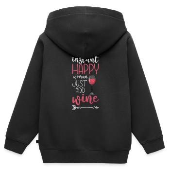 Optimiste de Shamrock - Sweat Premium à capuche zippé enfant bio - noir - Dos - AI Model Kid Male (0cm)