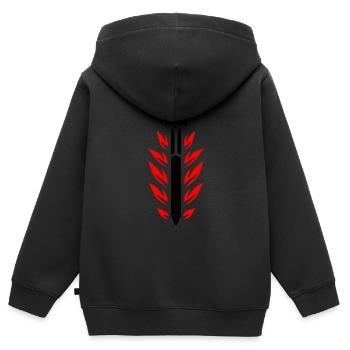 Flammenschwert - Kinder Premium Organic Zip Hoodie - Schwarz - Hinten - AI Model Kid Male (0cm)