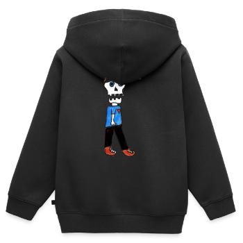 PoolBoy SkullHeart - Kinder Premium Organic Zip Hoodie - Schwarz - Hinten - AI Model Kid Male (0cm)