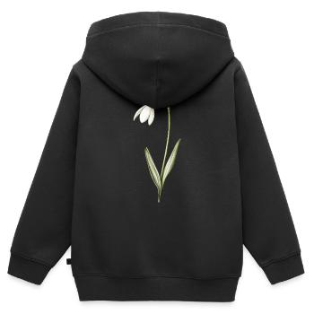 petits perce-neige - Sweat Premium à capuche zippé enfant bio - noir - Dos - AI Model Kid Male (0cm)