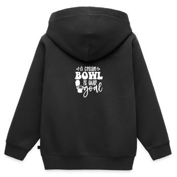 Toilette WC Spruch - Kinder Premium Organic Zip Hoodie - Schwarz - Hinten - AI Model Kid Male (0cm)