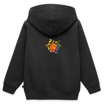 Basketballspieler Basketball - Kinder Premium Organic Zip Hoodie - Schwarz - Hinten - AI Model Kid Male (0cm)