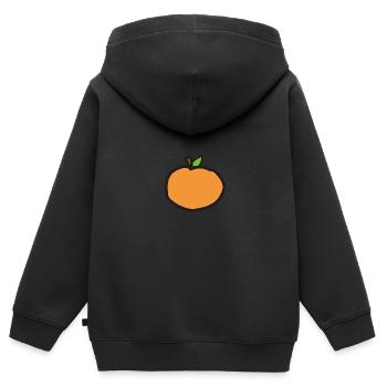 Orange - Kinder Premium Organic Zip Hoodie - Schwarz - Hinten - AI Model Kid Male (0cm)