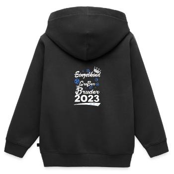 Großer Bruder 2023 Einzelkind - Kinder Premium Organic Zip Hoodie - Schwarz - Hinten - AI Model Kid Male (0cm)