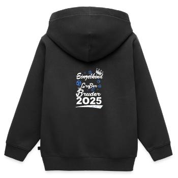 kein Einzelkind Großer Bruder 2025 Großer Bruder - Kinder Premium Organic Zip Hoodie - Schwarz - Hinten - AI Model Kid Male (0cm)