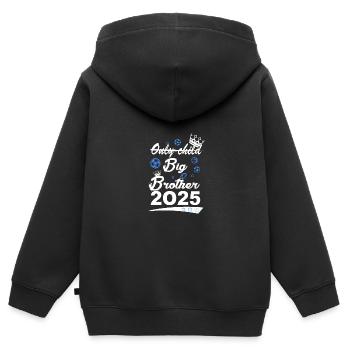 No longer an only child, a big brother-to-be - Kids Premium Organic Zip-up Hoodie - black - Back - AI Model Kid Male (0cm)