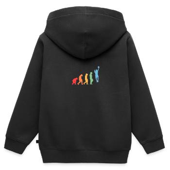 Basketballspieler Evolution Basketball - Kinder Premium Organic Zip Hoodie - Schwarz - Hinten - AI Model Kid Male (0cm)