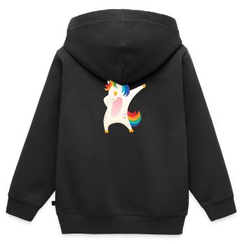 Funny Unicorn Dabbing | Dab Dance - Kids Premium Organic Zip-up Hoodie - black - Back - AI Model Kid Male (0cm)