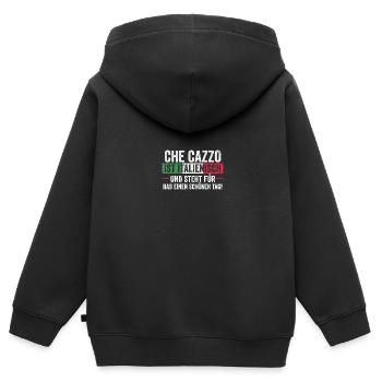 Italiens Italie - Sweat Premium à capuche zippé enfant bio - noir - Dos - AI Model Kid Male (0cm)