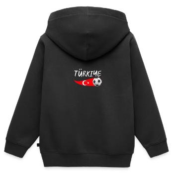 Turcs Turquie - Sweat Premium à capuche zippé enfant bio - noir - Dos - AI Model Kid Male (0cm)