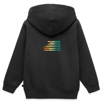 Flötist Querflöte - Kinder Premium Organic Zip Hoodie - Schwarz - Hinten - AI Model Kid Male (0cm)