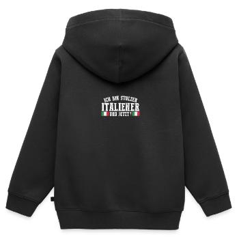 Italiener Italien - Kinder Premium Organic Zip Hoodie - Schwarz - Hinten - AI Model Kid Male (0cm)