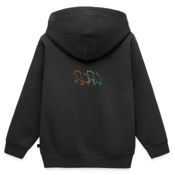 Büffel Rind Ochsen - Kinder Premium Organic Zip Hoodie - Schwarz - Hinten - AI Model Kid Male (0cm)