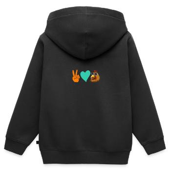 Poules Poule - Sweat Premium à capuche zippé enfant bio - noir - Dos - AI Model Kid Male (0cm)