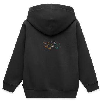 Poules Poule - Sweat Premium à capuche zippé enfant bio - noir - Dos - AI Model Kid Male (0cm)