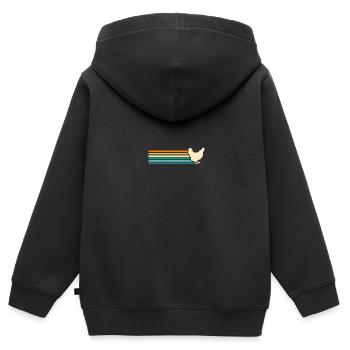 Poules Poule - Sweat Premium à capuche zippé enfant bio - noir - Dos - AI Model Kid Male (0cm)