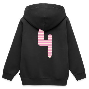 Nummer 4 - Kinder Premium Organic Zip Hoodie - Schwarz - Hinten - AI Model Kid Male (0cm)