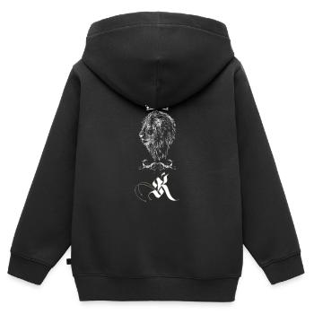 Königslöwe - Kinder Premium Organic Zip Hoodie - Schwarz - Hinten - AI Model Kid Male (0cm)