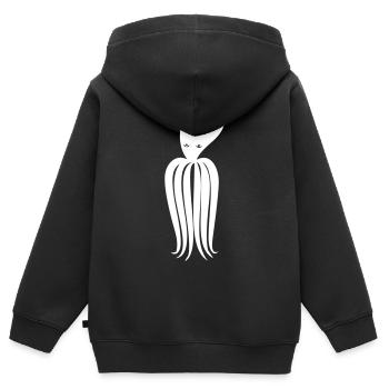 Pieuvre pieuvre - Sweat Premium à capuche zippé enfant bio - noir - Dos - AI Model Kid Male (0cm)
