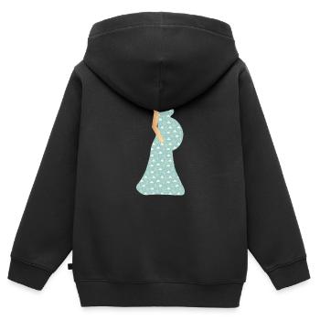 Schwanger - Kinder Premium Organic Zip Hoodie - Schwarz - Hinten - AI Model Kid Male (0cm)
