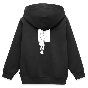 Lehrerin Schule Klasse Tafel - Kinder Premium Organic Zip Hoodie - Schwarz - Hinten - AI Model Kid Male (0cm)