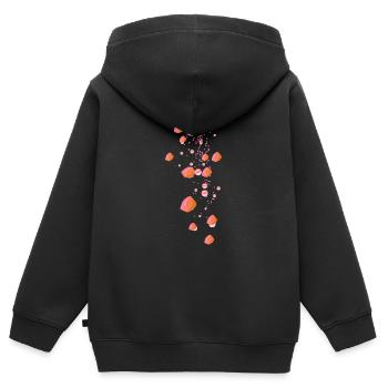 Pierres précieuses, Rouge, Perles, Étoiles, Pierres, Rubis - Sweat Premium à capuche zippé enfant bio - noir - Dos - AI Model Kid Male (0cm)