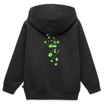 Edelsteine,grün,Perlen,Sterne, Steine, - Kinder Premium Organic Zip Hoodie - Schwarz - Hinten - AI Model Kid Male (0cm)