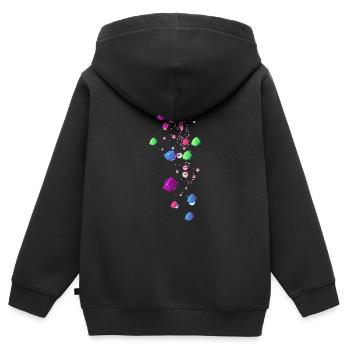 Edelsteine, bunt,Perlen,Sterne, Steine - Kinder Premium Organic Zip Hoodie - Schwarz - Hinten - AI Model Kid Male (0cm)