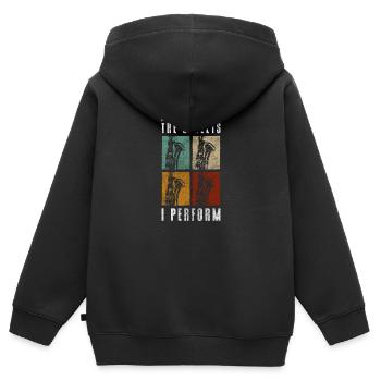 Straßenmusiker Straße Trinkgeld Auftritt - Kinder Premium Organic Zip Hoodie - Schwarz - Hinten - AI Model Kid Male (0cm)