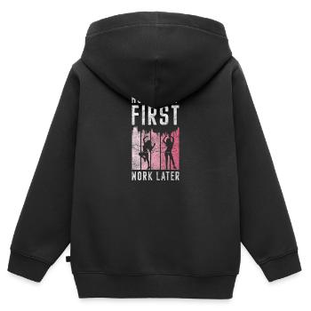Hullern Fitness Sportart - Kinder Premium Organic Zip Hoodie - Schwarz - Hinten - AI Model Kid Male (0cm)