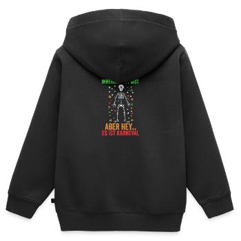 Costume de carnaval Carnaval - Sweat Premium à capuche zippé enfant bio - noir - Dos - AI Model Kid Male (0cm)