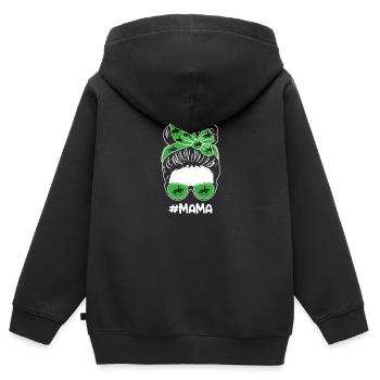 Monter à cheval maman maman - Sweat Premium à capuche zippé enfant bio - noir - Dos - AI Model Kid Male (0cm)