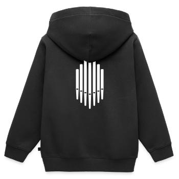 Orgue - Sweat Premium à capuche zippé enfant bio - noir - Dos - AI Model Kid Male (0cm)