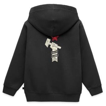 Working class Spoutnik Gagarine Russie Astronaute - Sweat Premium à capuche zippé enfant bio - noir - Dos - AI Model Kid Male (0cm)