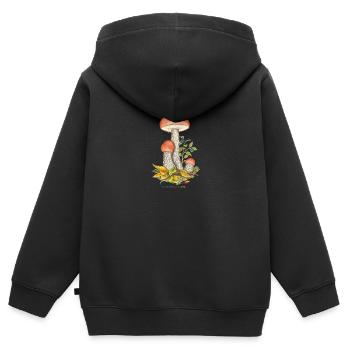 Heide-Rotkappe - Kinder Premium Organic Zip Hoodie - Schwarz - Hinten - AI Model Kid Male (0cm)