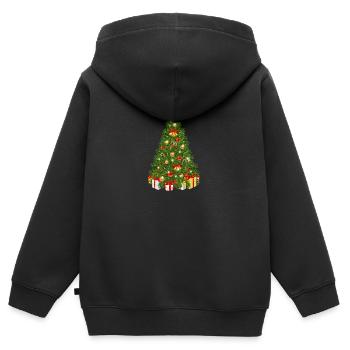 Weihnachtsbaum - Kinder Premium Organic Zip Hoodie - Schwarz - Hinten - AI Model Kid Male (0cm)