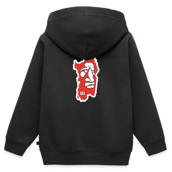 Italie Voyage Sardaigne Italienne Sardaigne - Sweat Premium à capuche zippé enfant bio - noir - Dos - AI Model Kid Male (0cm)