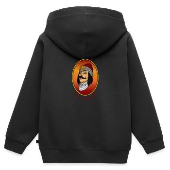 Balkan Rumänien Vlad Tepes Impaler Vampir - Kinder Premium Organic Zip Hoodie - Schwarz - Hinten - AI Model Kid Male (0cm)
