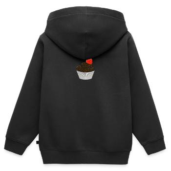 muffin - Sweat Premium à capuche zippé enfant bio - noir - Dos - AI Model Kid Male (0cm)
