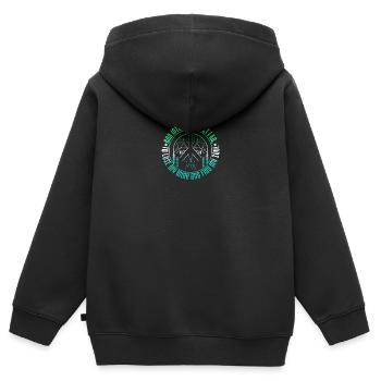 Et dans la forêt, je vais perdre mon esprit et trouver - Sweat Premium à capuche zippé enfant bio - noir - Dos - AI Model Kid Male (0cm)