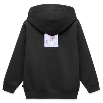 Robbin Hut - Kinder Premium Organic Zip Hoodie - Schwarz - Hinten - AI Model Kid Male (0cm)