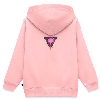 Tropical Flamingo Triangle | 80s Style - Kinder Premium Organic Zip Hoodie - Rosa - Hinten - AI Model Kid Female (0cm)