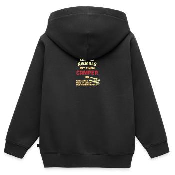 camper - Kinder Premium Organic Zip Hoodie - Schwarz - Hinten - AI Model Kid Male (0cm)