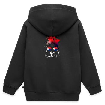 Saint-Martin - Sweat Premium à capuche zippé enfant bio - noir - Dos - AI Model Kid Male (0cm)