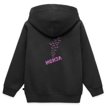 Wasser Monja - Kinder Premium Organic Zip Hoodie - Schwarz - Hinten - AI Model Kid Male (0cm)
